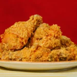 : A plate of crispy air-fried chicken fries ready to be served.